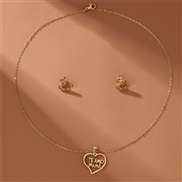 (SZ 732loukon) occidental style necklace ear stud set woman fashion temperament gift