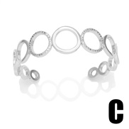 (C Silver)occidental style personality exaggeratingins fashion temperament high opening bangle womanbrc
