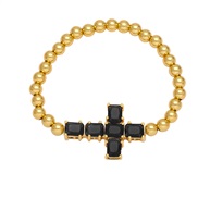 ( black)occidental style fashion cross pendant bracelet temperament all-Purpose gilded mosaic zirconbrc