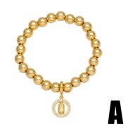 (A)occidental style brief fashion gilded beads bracelet all-Purpose love pendantbrc