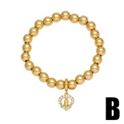 (B)occidental style brief fashion gilded beads bracelet all-Purpose love pendantbrc
