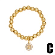 (C)occidental style brief fashion gilded beads bracelet all-Purpose love pendantbrc