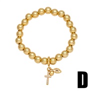 (D)occidental style brief fashion gilded beads bracelet all-Purpose love pendantbrc