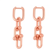(Rose Gold)occidental styleins wind samllU chain earrings fashion brief high gilded earringerz