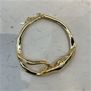 ( Gold)occidental style exaggerating wind Metal three-dimensional chain chain buckle necklace Collar chain