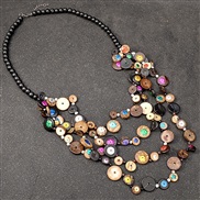 (14  black)Bohemia Nation necklace women black chain retro personality long necklace handmade Collar