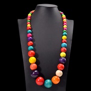 (1  Mixed color)occidental style exaggerating color necklace Bohemia ethnic style retro fashion handmade beads woman