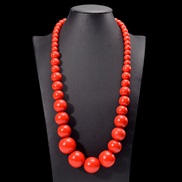 (2  red)occidental style exaggerating color necklace Bohemia ethnic style retro fashion handmade beads woman