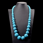 (4  blue)occidental style exaggerating color necklace Bohemia ethnic style retro fashion handmade beads woman