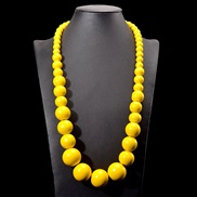 (5  yellow)occidental style exaggerating color necklace Bohemia ethnic style retro fashion handmade beads woman