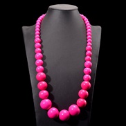 (8  rose Red)occidental style exaggerating color necklace Bohemia ethnic style retro fashion handmade beads woman
