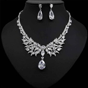 (zircon )occidental style retro ethnic style angel wings zircon pendant necklace high luxurious earrings set