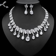 ( white)  occidental style tassel necklace drop earrings luxurious set
