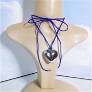 ( 2   blue)occidental style necklace velvet clavicle chain big love pendant Collar