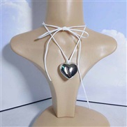 ( 2   white)occidental style necklace velvet clavicle chain big love pendant Collar