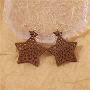 ( brown)Korean style samll Earring hollow imitate surface earrings