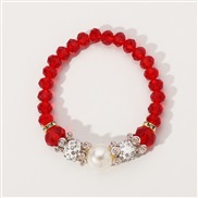 ( red) sweet lovely beads bracelet woman  Countryside leisure wind samll