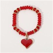 ( red) occidental style Bohemian style crystal beads bracelet  spring summer sweet love pendant fashion