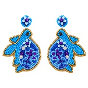 (blue )occidental style ins wind animal samll high Bohemia beads earring earrings
