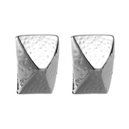 ( Silver)occidental style exaggerating personality pattern geometry square silver earrings luxurious high Alloy Earring