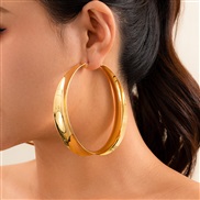 ( Gold 3122)occidental style exaggerating Metal surface big circle earrings woman fashion geometry hollow Earringearrin