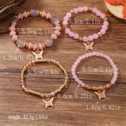 ( PinkKCgold (WB315))occidental style fashion Bohemia lovely pendant multilayer beads bracelet women