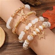 ( whiteKCgold (WB315))occidental style fashion Bohemia lovely pendant multilayer beads bracelet women
