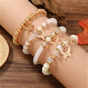 ( whiteKCgold (WB316))occidental style fashion Bohemia lovely pendant multilayer beads bracelet women
