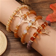 (KCgold (WB316))occidental style fashion Bohemia lovely pendant multilayer beads bracelet women