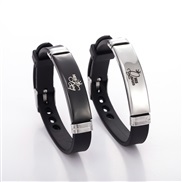 (sku9333)occidental style set QUEE I crown pattern personality lovers silica gel bracelet