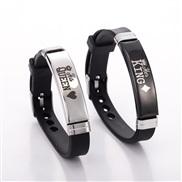 (sku9335)occidental style set QUEE I crown pattern personality lovers silica gel bracelet