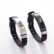 (sku9337)occidental style set QUEE I crown pattern personality lovers silica gel bracelet