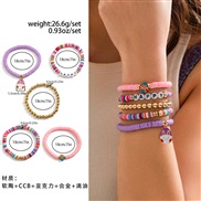 ( 4  Mixed color 4966)occidental styleEaster Word bracelet set  color loveracelet