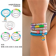 ( 6  Mixed color 4968)occidental styleEaster Word bracelet set  color loveracelet