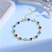 ( Colorlove  Bracelet)occidental style color love bracelet women sweet heart-shaped beads bracelet candy colors love br