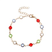( Gold)summer new occidental style fashion Bohemia color Acrylic brief color bracelet woman