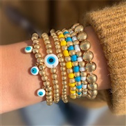 (25597 gold) Bohemia personality eyes bracelet set  beads eyes multilayer bracelet