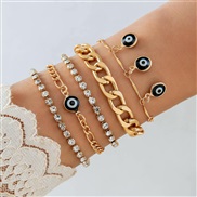 (25542 gold) Bohemia personality eyes bracelet set  beads eyes multilayer bracelet