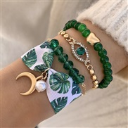 (2582  green) Bohemia personality eyes bracelet set  beads eyes multilayer bracelet