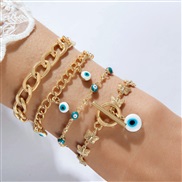 (25795 gold) Bohemia personality eyes bracelet set  beads eyes multilayer bracelet