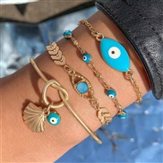 (25564 gold) Bohemia personality eyes bracelet set  beads eyes multilayer bracelet