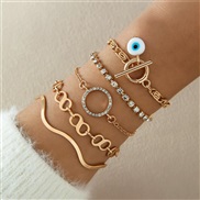 (255 5 gold) Bohemia personality eyes bracelet set  beads eyes multilayer bracelet