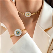 (26133 goldSuit ) Bohemia personality eyes bracelet set  beads eyes multilayer bracelet
