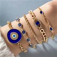 (25977 A gold) Bohemia personality eyes bracelet set  beads eyes multilayer bracelet