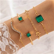 (24495 A) fashion samll diamond imitate gem bracelet set  personality snake love bracelet set woman