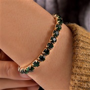 (25829 green) fashion samll diamond imitate gem bracelet set  personality snake love bracelet set woman