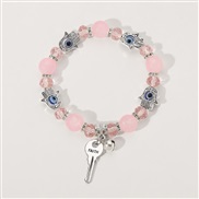 ( Pink)occidental style natural bracelet woman  exotic ethnic style key crystal woman