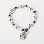 ( Beige)occidental style eyes crystal bracelet  personality new medium ethnic style Life tree