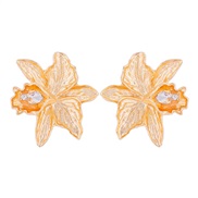 ( Gold)occidental style exaggerating temperament elegant big flowers woman earrings flowers earrings