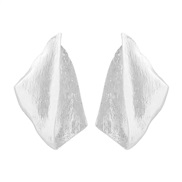 ( Silver)occidental style wind exaggerating circle cirque Metal surface ear stud fashion earrings